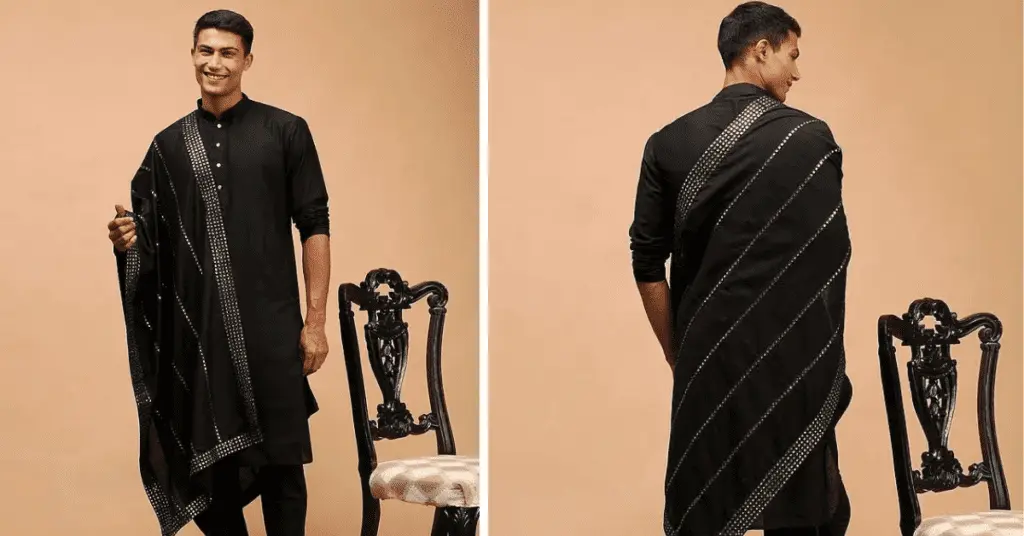 Ethnic Styling Tips For Men Traditional Kurta Pyjama With Dupatta