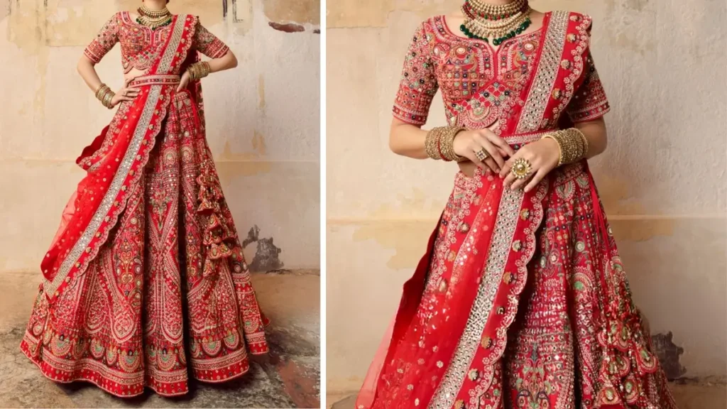 Try Unique Bridal Fashion & Beauty Ideas Red Bridal Lehenga