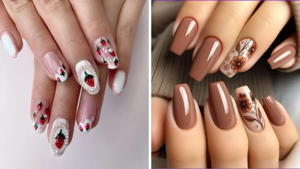 Nail Art : One Brush-Stroke At A Time Mismatched Nail Art Design