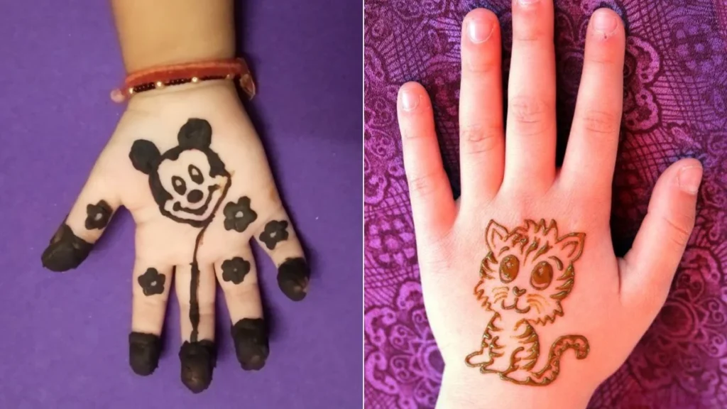 Cute Mehndi Designs for Kids Animal Designs