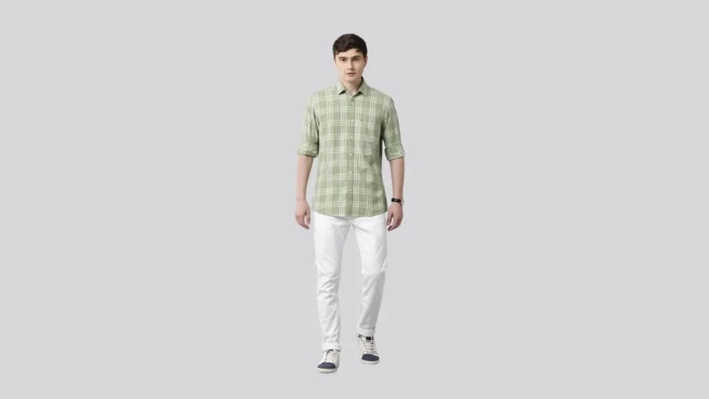 Top 7 Green Check Shirt Matching Pant Combination Ideas for Men Green Check Shirt with White Pants