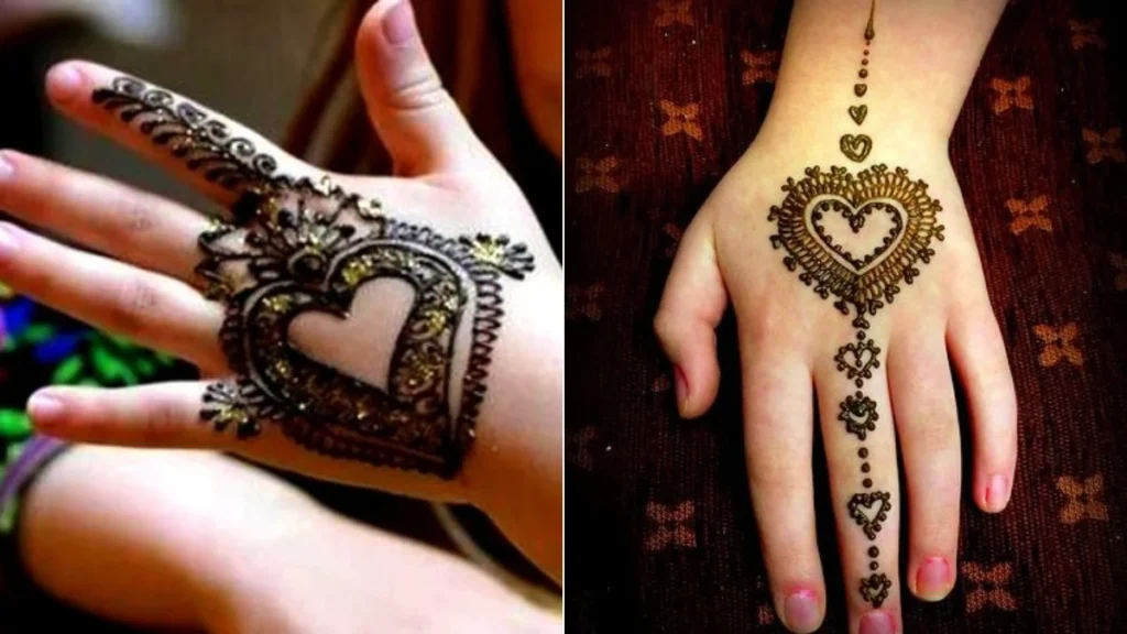 Cute Mehndi Designs for Kids The Classic Heart Shape